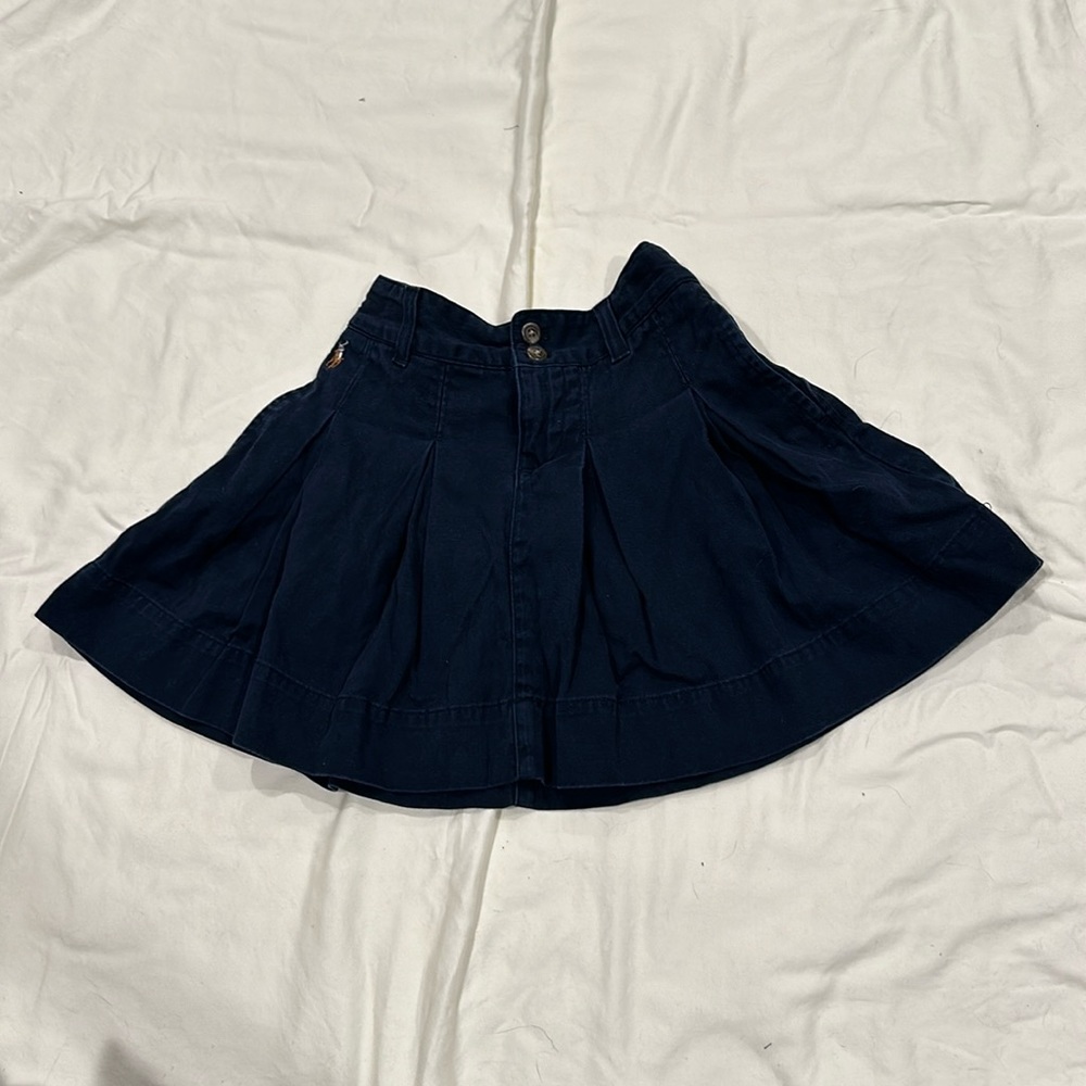 Ralph Lauren Girls Navy Blue Pleated Skirt